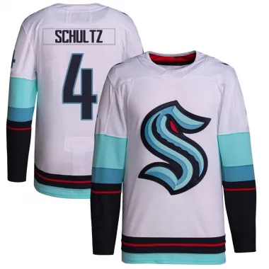 White Men's Justin Schultz Authentic Seattle Kraken Away Primegreen Jersey