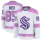White Men's Lleyton Roed Premium Seattle Kraken 2024 Hockey Fights Cancer Practice Jersey