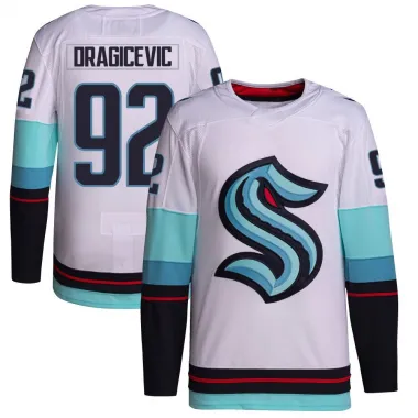 White Men's Lukas Dragicevic Authentic Seattle Kraken Away Primegreen Jersey