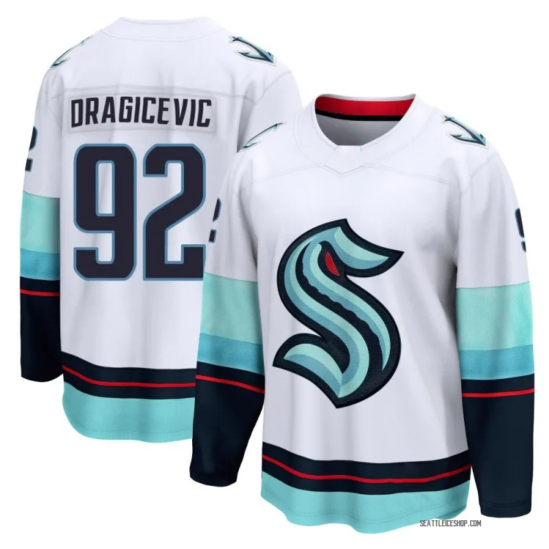 White Men's Lukas Dragicevic Breakaway Seattle Kraken Away Jersey