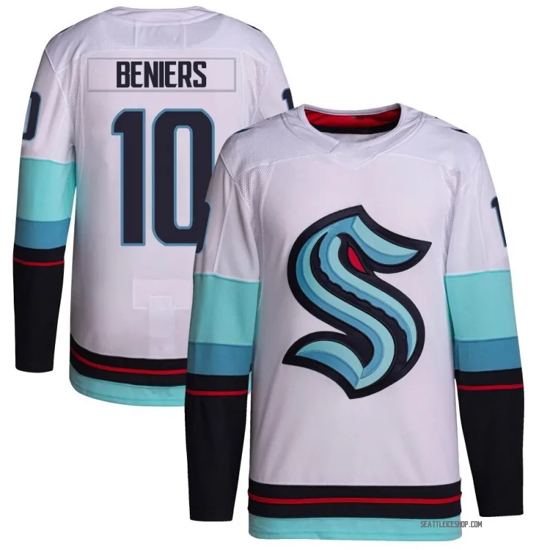 White Men's Matty Beniers Authentic Seattle Kraken Away Primegreen Jersey