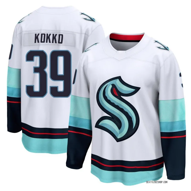 White Men's Nikke Kokko Breakaway Seattle Kraken Away Jersey