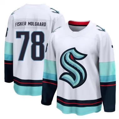 White Men's Oscar Fisker Molgaard Breakaway Seattle Kraken Away Jersey