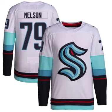 White Men's Ty Nelson Authentic Seattle Kraken Away Primegreen Jersey