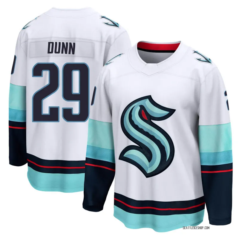 White Men's Vince Dunn Breakaway Seattle Kraken Away Jersey