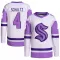 White/Purple Men's Justin Schultz Authentic Seattle Kraken Hockey Fights Cancer Primegreen Jersey