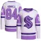 White/Purple Men's Kaden Hammell Authentic Seattle Kraken Hockey Fights Cancer Primegreen Jersey