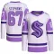 White/Purple Men's Mitchell Stephens Authentic Seattle Kraken Hockey Fights Cancer Primegreen Jersey