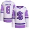 White/Purple Youth Adam Larsson Authentic Seattle Kraken Hockey Fights Cancer Primegreen Jersey