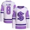 White/Purple Youth Cale Fleury Authentic Seattle Kraken Hockey Fights Cancer Primegreen Jersey