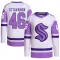 White/Purple Youth Ville Ottavainen Authentic Seattle Kraken Hockey Fights Cancer Primegreen Jersey