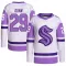 White/Purple Youth Vince Dunn Authentic Seattle Kraken Hockey Fights Cancer Primegreen Jersey