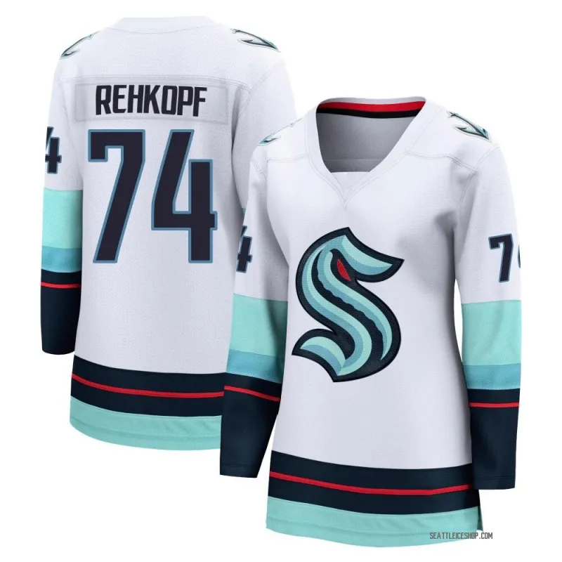 White Women's Carson Rehkopf Breakaway Seattle Kraken Away Jersey