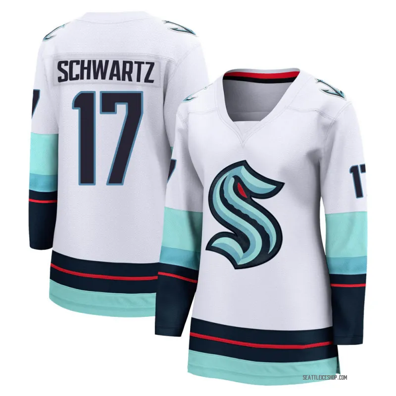 White Women's Jaden Schwartz Breakaway Seattle Kraken Away Jersey