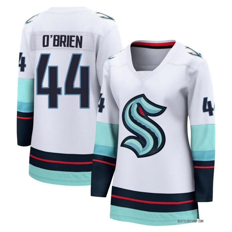 White Women's Jake O'Brien Breakaway Seattle Kraken Away Jersey
