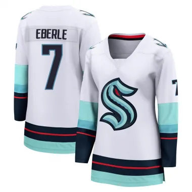 White Women's Jordan Eberle Breakaway Seattle Kraken Away Jersey