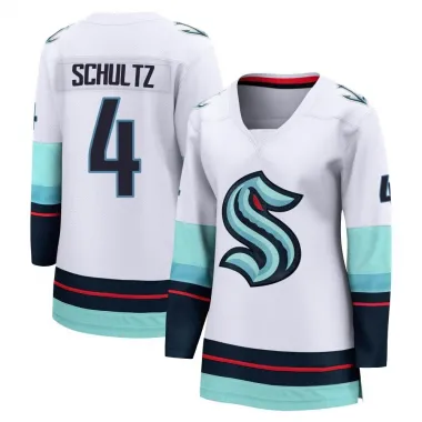 White Women's Justin Schultz Breakaway Seattle Kraken Away Jersey