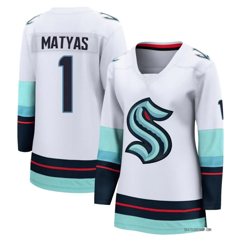 White Women's Michael Matyas Breakaway Seattle Kraken Away Jersey