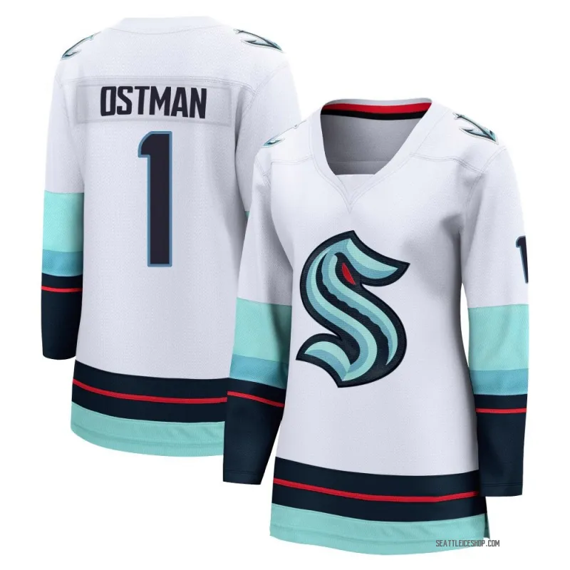 White Women's Victor Ostman Breakaway Seattle Kraken Away Jersey