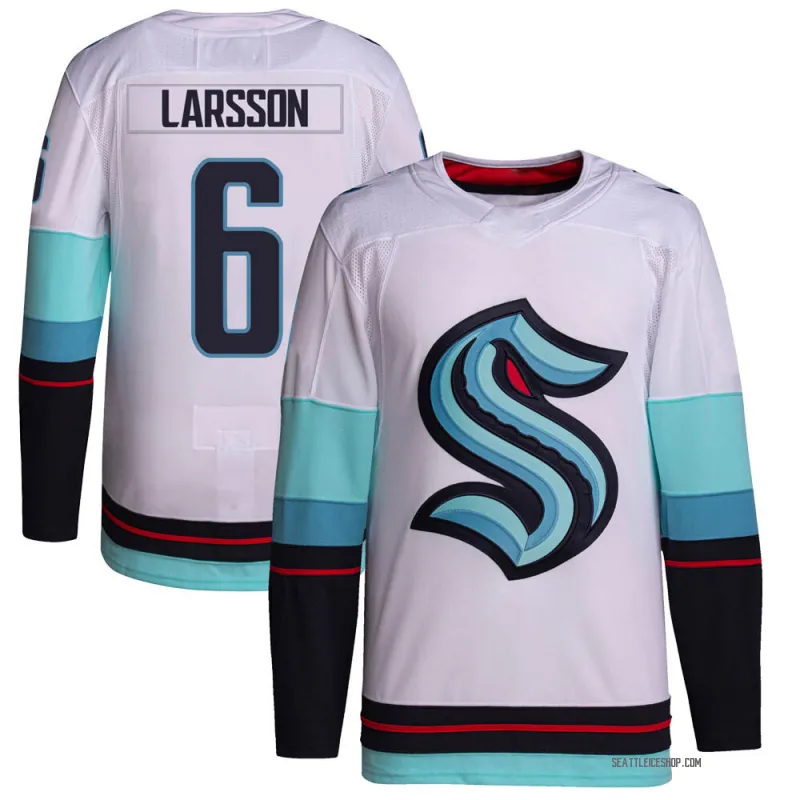 White Youth Adam Larsson Authentic Seattle Kraken Away Primegreen Jersey