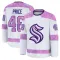 White Youth Caden Price Premium Seattle Kraken 2024 Hockey Fights Cancer Practice Jersey