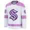 White Youth Caden Price Premium Seattle Kraken 2024 Hockey Fights Cancer Practice Jersey