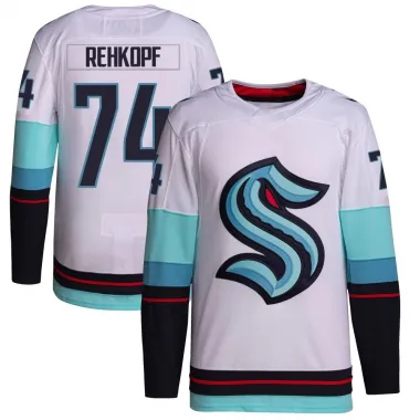 White Youth Carson Rehkopf Authentic Seattle Kraken Away Primegreen Jersey