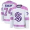 White Youth Carson Rehkopf Premium Seattle Kraken 2024 Hockey Fights Cancer Practice Jersey