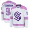 White Youth Chandler Stephenson Premium Seattle Kraken 2024 Hockey Fights Cancer Practice Jersey
