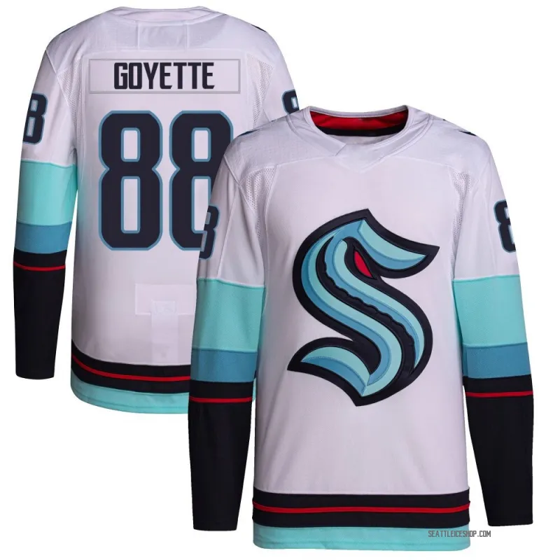 White Youth David Goyette Authentic Seattle Kraken Away Primegreen Jersey