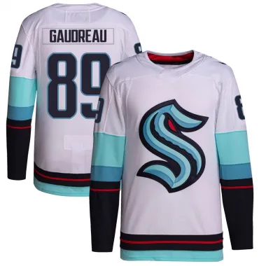 White Youth Frederick Gaudreau Authentic Seattle Kraken Away Primegreen Jersey
