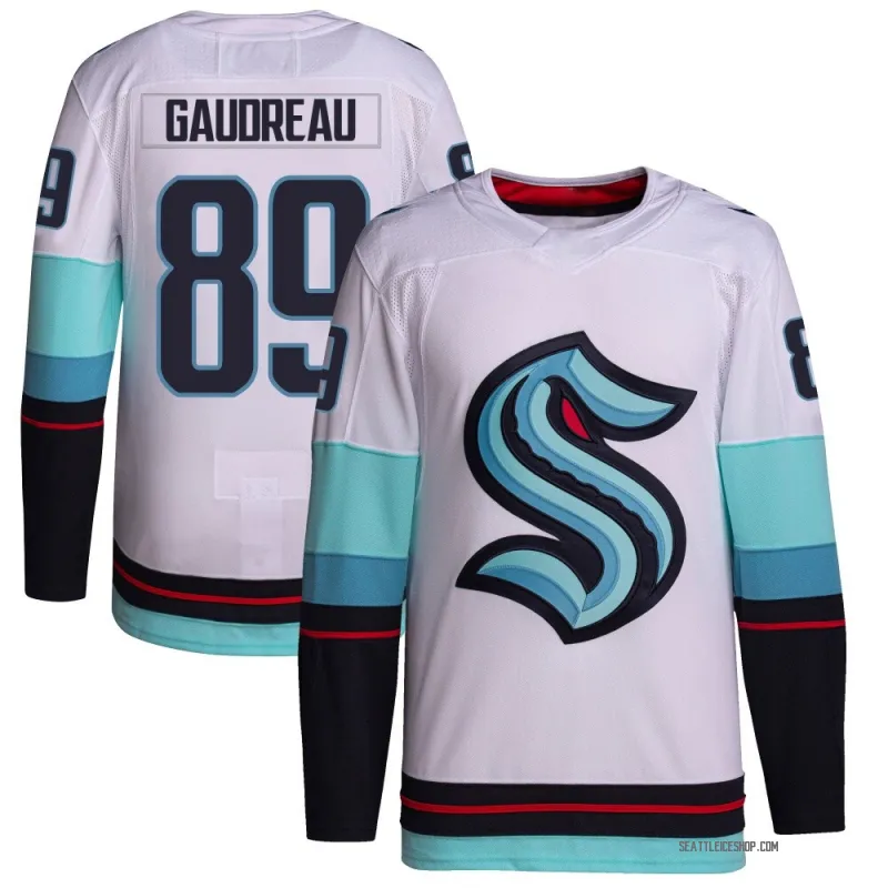 White Youth Frederick Gaudreau Authentic Seattle Kraken Away Primegreen Jersey