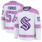 White Youth Jagger Firkus Premium Seattle Kraken 2024 Hockey Fights Cancer Practice Jersey