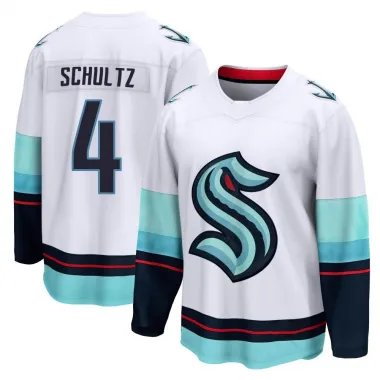 White Youth Justin Schultz Breakaway Seattle Kraken Away Jersey