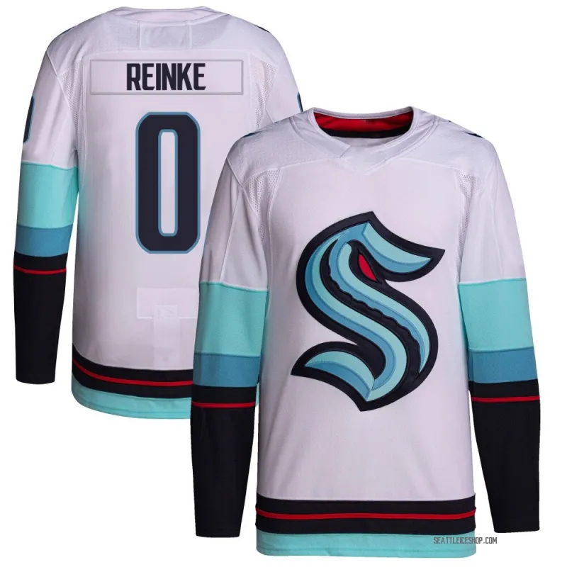 White Youth Mitch Reinke Authentic Seattle Kraken Away Primegreen Jersey