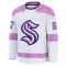 White Youth Mitchell Stephens Premium Seattle Kraken 2024 Hockey Fights Cancer Practice Jersey