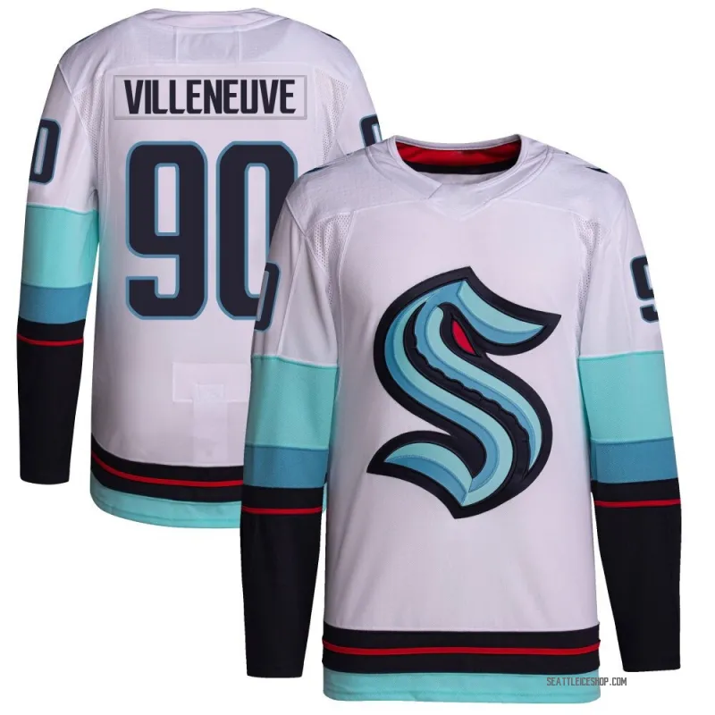 White Youth Nathan Villeneuve Authentic Seattle Kraken Away Primegreen Jersey
