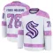 White Youth Oscar Fisker Molgaard Premium Seattle Kraken 2024 Hockey Fights Cancer Practice Jersey