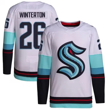 White Youth Ryan Winterton Authentic Seattle Kraken Away Primegreen Jersey