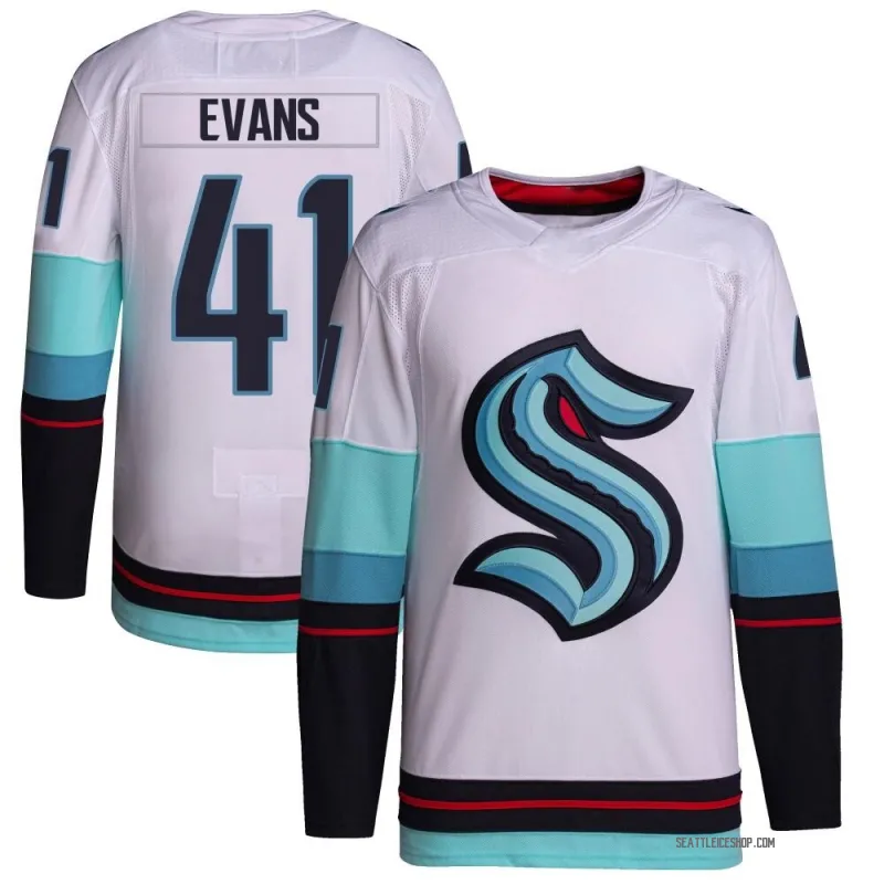 White Youth Ryker Evans Authentic Seattle Kraken Away Primegreen Jersey