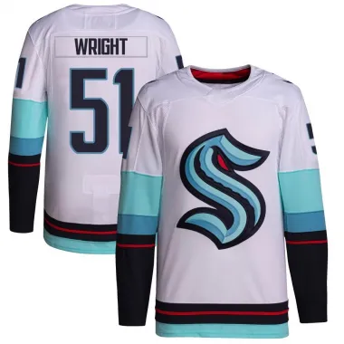 White Youth Shane Wright Authentic Seattle Kraken Away Primegreen Jersey