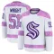 White Youth Shane Wright Premium Seattle Kraken 2024 Hockey Fights Cancer Practice Jersey