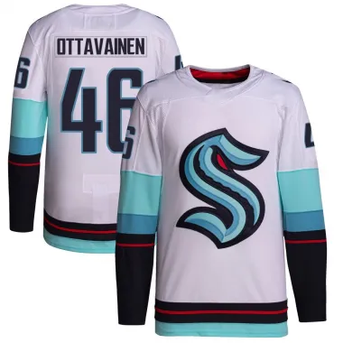 White Youth Ville Ottavainen Authentic Seattle Kraken Away Primegreen Jersey