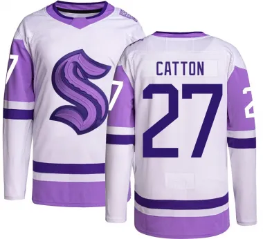 Men's Berkly Catton Authentic Seattle Kraken Hockey Fights Cancer Jersey