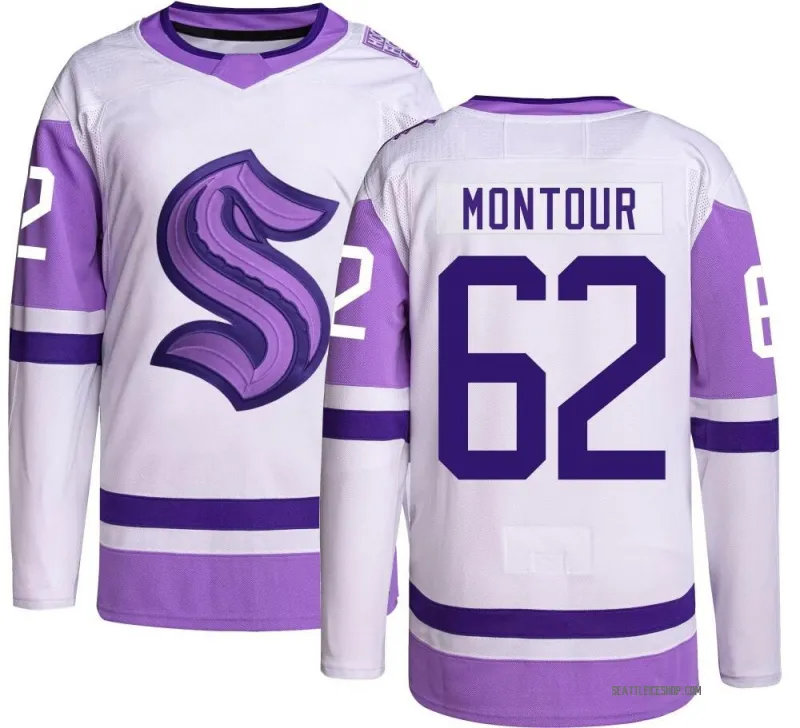 Men's Brandon Montour Authentic Seattle Kraken Hockey Fights Cancer Jersey