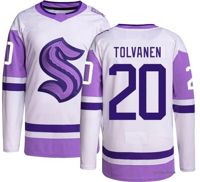 Men's Eeli Tolvanen Authentic Seattle Kraken Hockey Fights Cancer Jersey