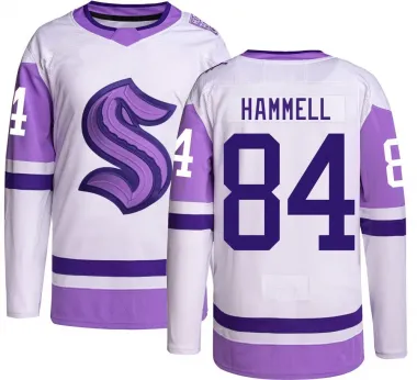 Men's Kaden Hammell Authentic Seattle Kraken Hockey Fights Cancer Jersey