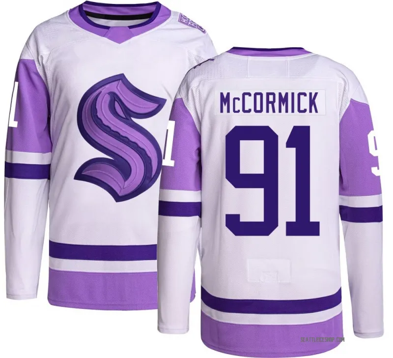 Men's Max McCormick Authentic Seattle Kraken Hockey Fights Cancer Jersey