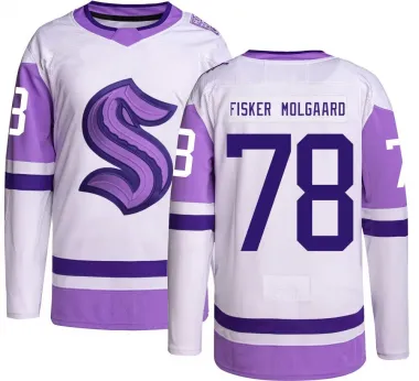 Men's Oscar Fisker Molgaard Authentic Seattle Kraken Hockey Fights Cancer Jersey
