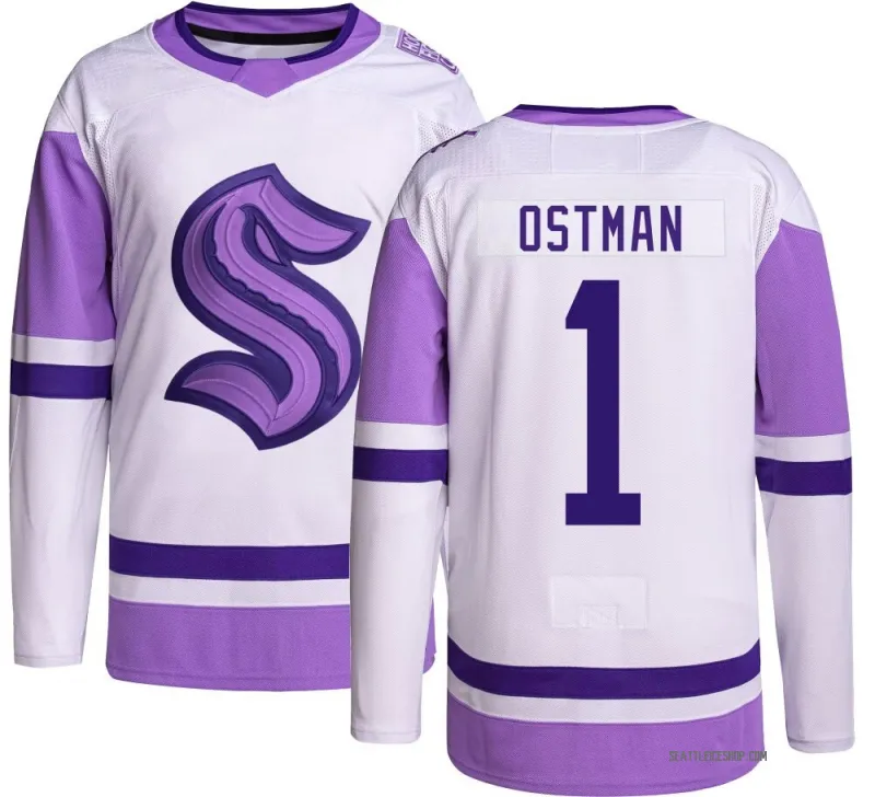 Men's Victor Ostman Authentic Seattle Kraken Hockey Fights Cancer Jersey